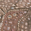 Detail of bandicoot  DurackDjubbul river stone ground mosaic.