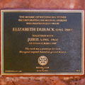 Plaque acknowledges the Durack—Djubbul ground design of waterworn stones — Rotary Club of Kununurra