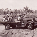 Vice Regal party crossing the Ord River, mid-year.