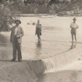 Steinberg on the Ord River crossing. ED and KMD in background.